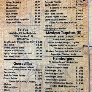 the menu