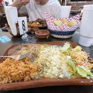 Cheese enchilada plate