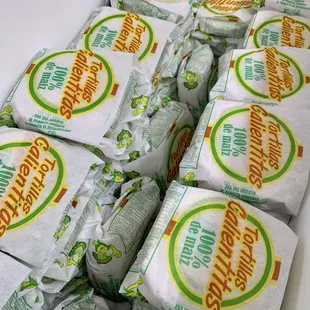 corn tortillas made here in the supermarket.
 freshly made every day.
