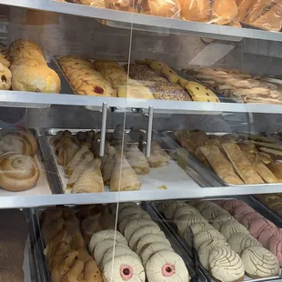 the variety of pan dulce (sweet bread) baked her in the sore