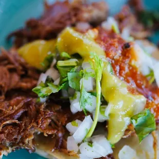 a close up of a taco