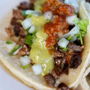 two tacos on a plate
