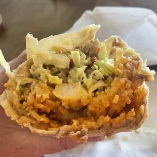 Cross section of the shrimp burrito ($12.99) So good!