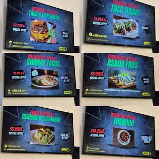 Daily specials menu 9/2024