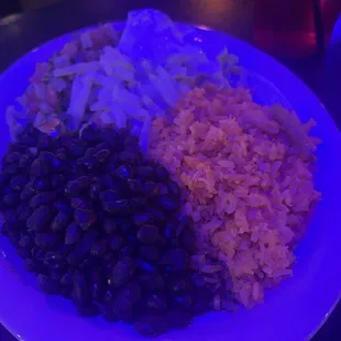 Side plate with beans and rice