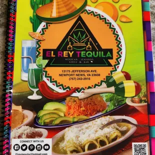 Front cover of the menu