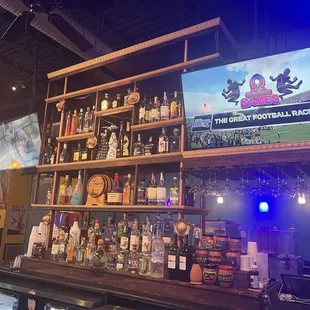 Full bar with TVs