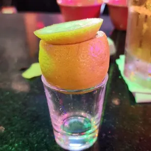 Lemon drop in the lemon!
