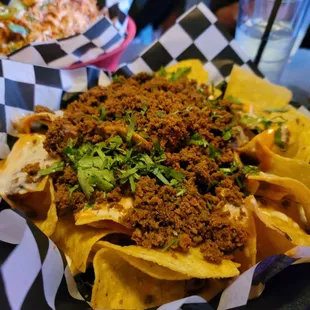 Nachos with chorizo