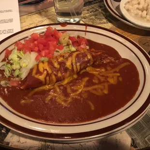 Single Tamale smothered in red