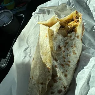 Burrito de chorizo con chile verde
