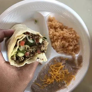 Beef burrito with carne asada
