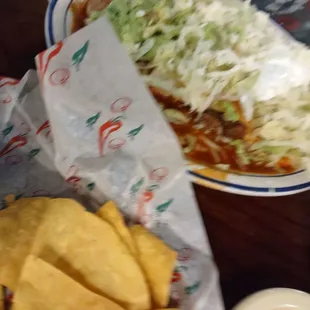 Enchiladas Suprema and chips