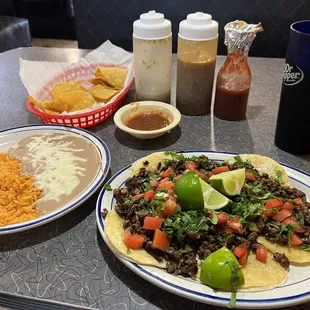 This is what you get for $12.99 Street Tacos. Plus drink.