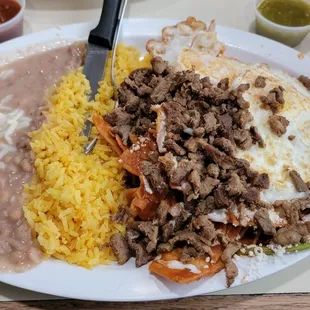 a plate of mexican food