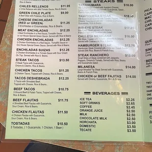 menu