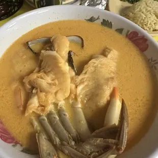 Seafood soup  Sopa de mariscos