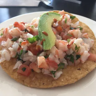Camaron Ceviche Tostada