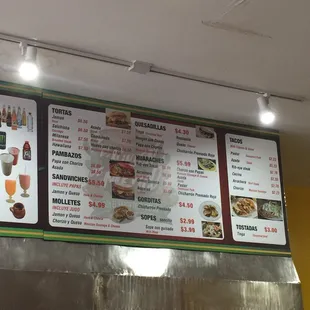 Menu board.