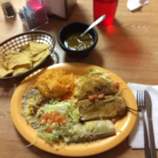 Mexican combination plate. Yum!