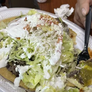 Delicioso huarache de fajita