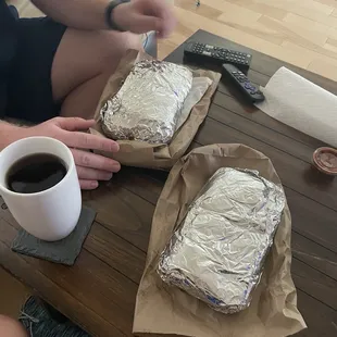 To-go tortas. So huge and delicious