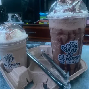Horchata Frappe and Mexico Chocolate Frappe