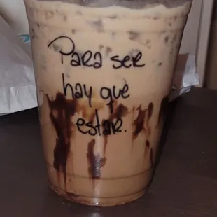 Toffee coffee iced latte