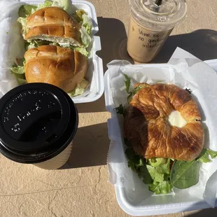 Ham torta, Turkey croissant, Toffee Latte, Iced caramel.