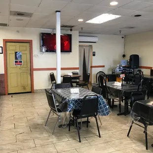 The dining area.