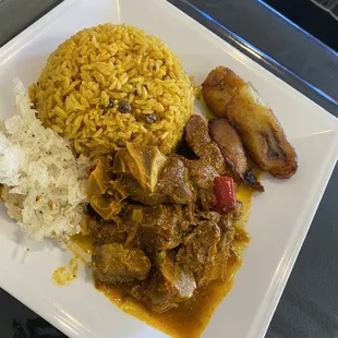 Goat in yellow sauce