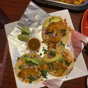 Chicken street tacos are delicious and fresh!