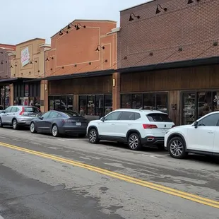 a row of parked cars