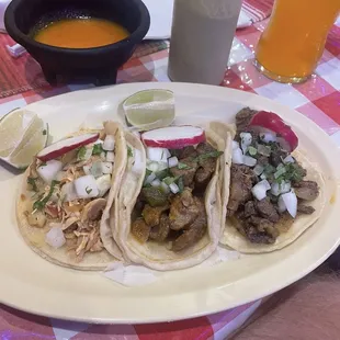 Chicken pork and asada