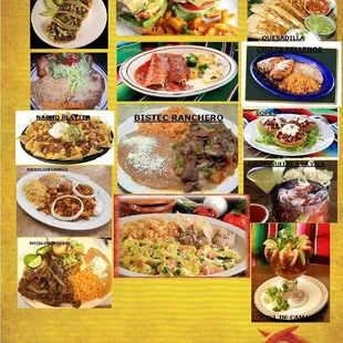 a variety of mexican dishes