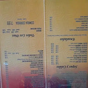 the menu
