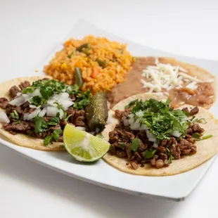 three tacos on a plate