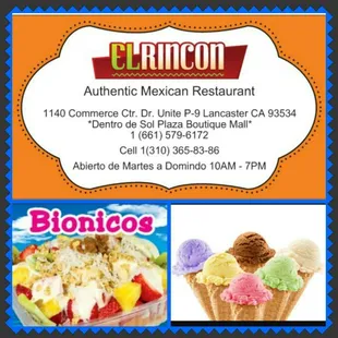 Over 100 degree weather don&apos;t worry, come refresh yourself with one of our Bionicas or delicious Ice cream