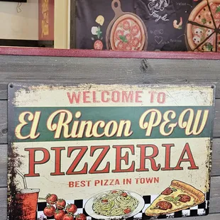 a sign for the restaurant