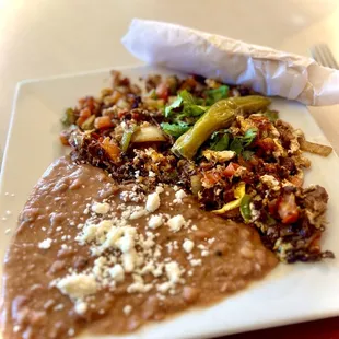 Huevos with Machaca Breakfast Border Plate