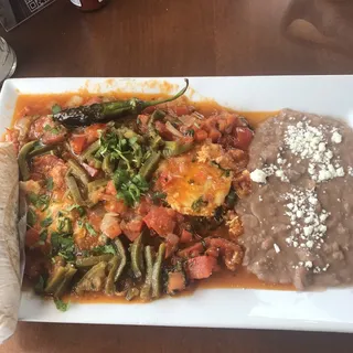 Huevos Ahogados Breakfast Border Plate