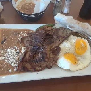 Steak and Eggs Breakfast Border Plate