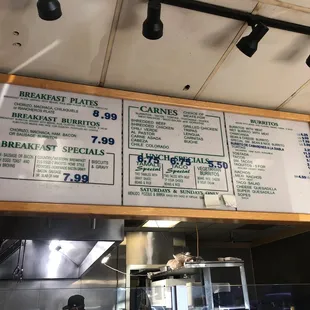 the menu