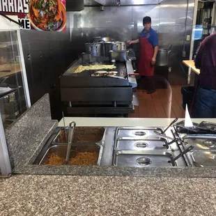 a man preparing food
