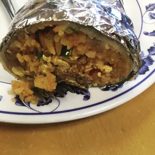 Chorizo breakfast burrito