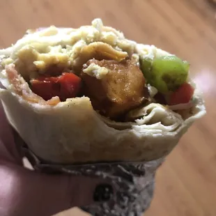 Breakfast burrito with Bacon