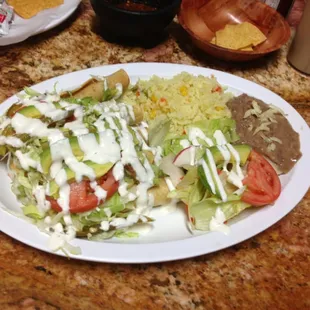 a plate of mexican food