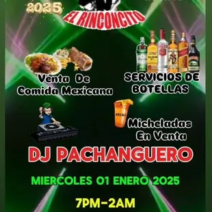 Vengan a celebrar el año nuevo al Rinconcito bar and grill este 1ro de enero 2025!!!