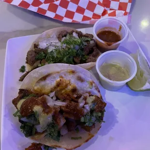 Tacos- pastor and asada  Chips and salsa soooo bomb