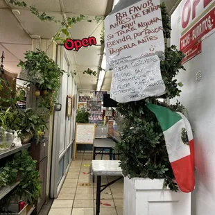 a sign in a store